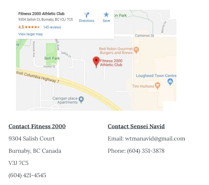 Fitness 2000 Athletic Club map and WTMA contact information